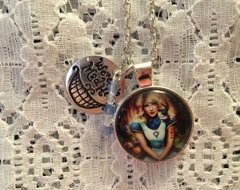 Alice Necklace/Alice Jewelry/Alice in Wonderland Charm Pendant Necklace