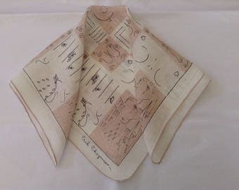 Vintage Handkerchief / Ceil Chapman