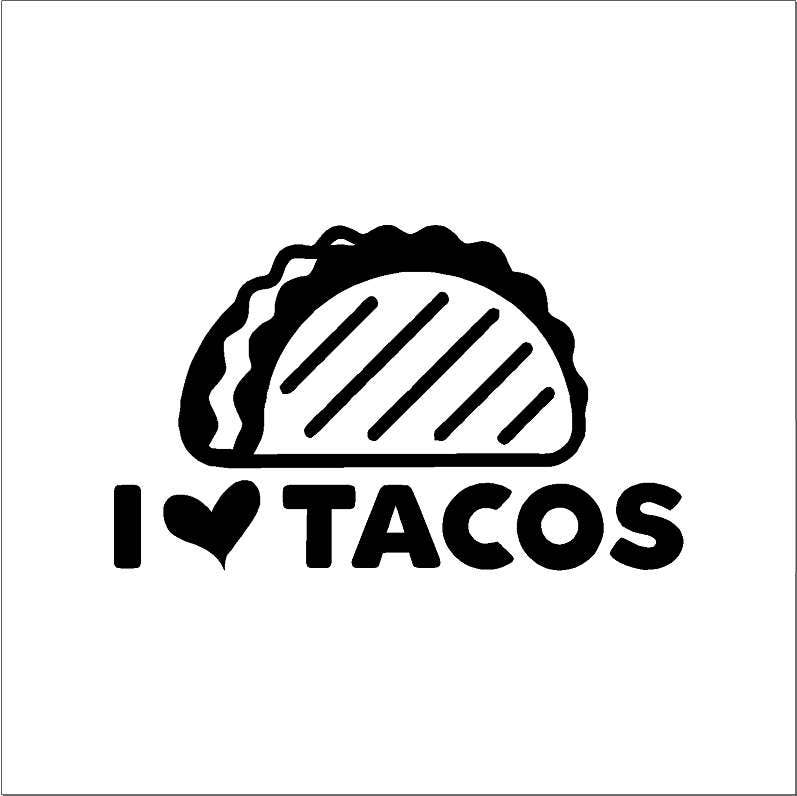 I Heart Tacos. / Decal Sticker Car Window Multiple Sizes.