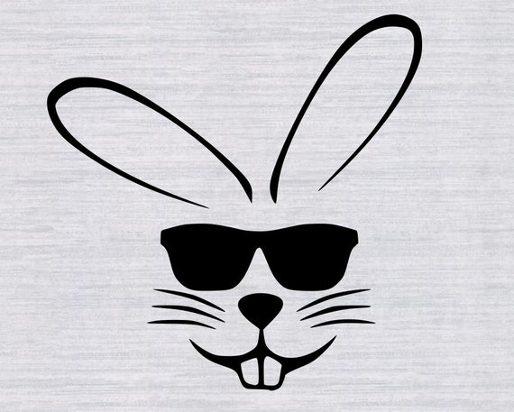 Easter Bunny with sunglasses SVG cutting file Boys easter