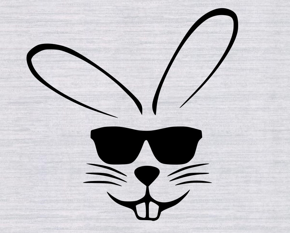 Easter Bunny with sunglasses SVG cutting file Boys easter for Silhouette.