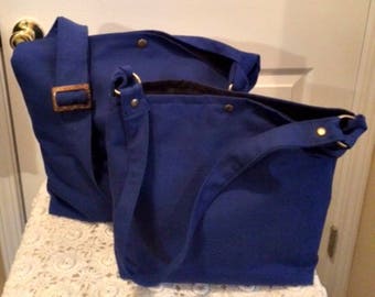 Royal Blue EVERYDAY Bag! Hobo Bag, Shoulder Bag, Canvas, 2 Sizes to Choose From! Quality Handmade! Quality Materials!