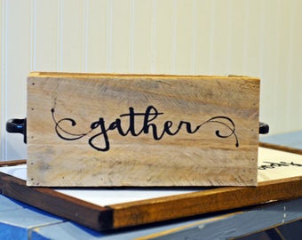 Reclaimed Wood Box, Wood Box, Gather Box, Personalized Wood Box, Box with handles