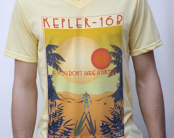 Kepler-16b T shirt, Exoplanets Holiday Collection