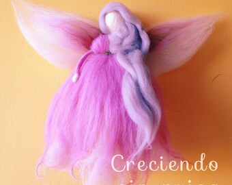Fleece colors wool carded fairy cake