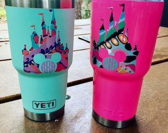 lilly castle decal / monogram decal / Castle decal / Lilly castle / Mickey decal / Lilly sticker / yeti cup decal / laptop decal