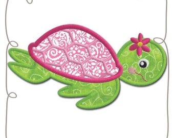 Turtle Applique Machine Embroidery Design Pattern-INSTANT DOWNLOAD