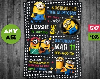 Minion Invitation, Minion, Minion Party, Minion Invite, Minion Birthday Party, Minion Birthday, Minion Card, Minion Printable
