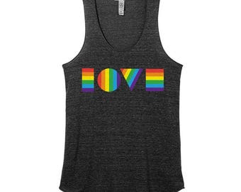 LGBT LOVE Shirt | Women's Tank Top | LGBTQ Tank Top | Gay Pride Tank Top | Equality March Shirt | Pride March Tank Top | Love Is Love