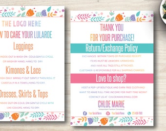 Colourful Flowers LuLa Business card | LuLaRoe Care Card