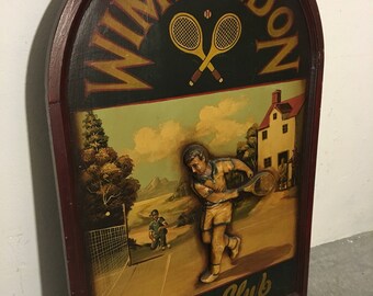 Advertising sign Wimbledon Werbesschild English pub 60 he years publicity board English pub midcentury