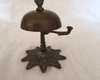 Vintage Brass Hotel Desk Bell