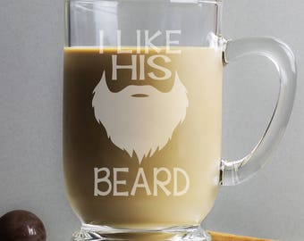 I Like His Beard, I Like Her Butt - Funny Gifts For Couple - Funny Coffee Mugs for Her - Funny Coffee Mugs For Him - His and Her Mug - Funny