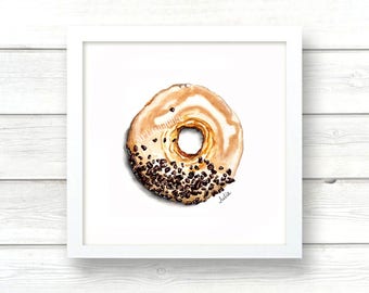 Donut art. food illustration.