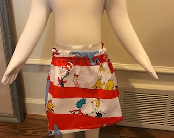 Girls Dr Seuss skirt size 2. It is on a size 1 mannequin