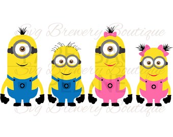 Minion collection, mninon girl, despicable me SVG (layered), PNG, DXF, Cricut, silhouette cameo, vinyl decal, t shirt design, birthday theme