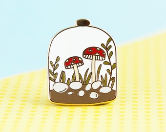 Plant Pin - garden enamel pin, terrarium pin, mushroom pin