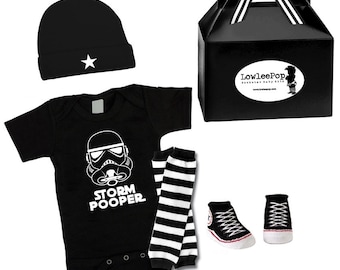 Rockstar Baby Kit Storm Pooper onesie star hat leg warmers and sneaker booties