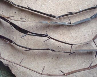 Rusty Flat Metal Pieces With Barbs Found Objects for Assemblage, Altered Art or Sculpture - Industrial Salvage