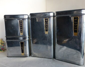 Save for caaweckhorst Set of 4 Chrome Canisters Lincoln BeautyWare