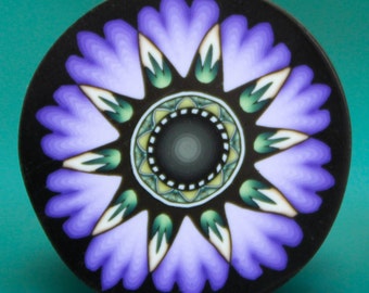 MEDIUM Purple Polymer Clay Flower Cane -'Oma's Garden' series (35bb)