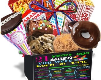 21ST Birthday Gift for her,Birthday Gift, 1996- A perfect way to turn the past into a Present! Gourmet Fresh Snacks Made in our Bakery!!!