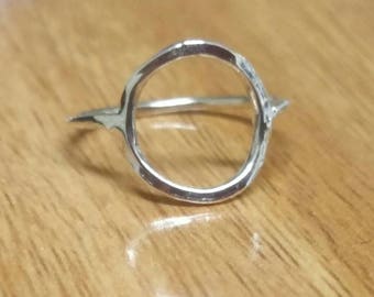 Circle Ring, Eternity Ring, Size 7, Shapes Ring, Pinky Circle Ring, Fine Silver Ring, Infinite RIng Eternal Handmade Maggie McMane Designs