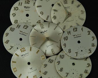 Vintage Antique Watch Dials Steampunk Faces Parts Altered Art Industrial O 85