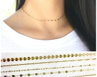 Gold Choker Necklace, Gold Necklace, Choker Necklace, Dainty Choker, Layering Jewelry, Minimalist Jewelry, Silver Wren