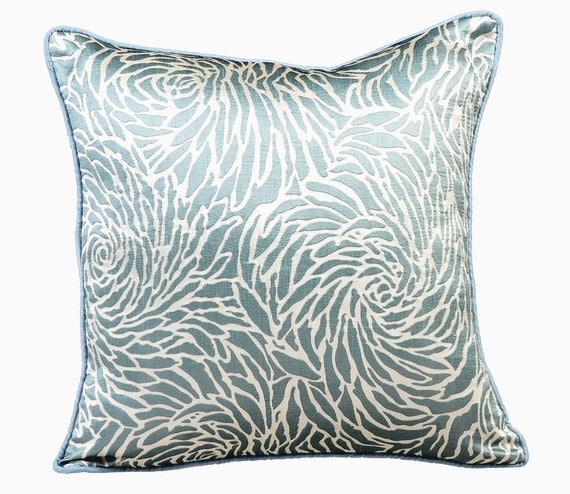 Blue Decorative Throw Pillows for Bed 16x16 Pillow Covers Silk