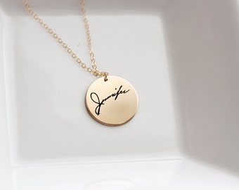 Signature Necklace - Custom Handwriting Necklace, Engraved Signature Handwriting, Gift for Mom, Signature Necklace, Handwritten Engraving