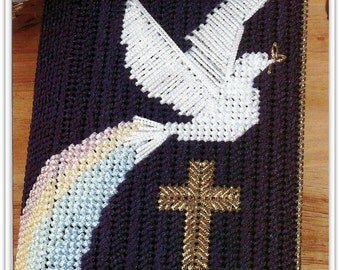 Bible Cover Pattern - Dove and Cross - Plastic Canvas Pattern 02461920 - Instant Download