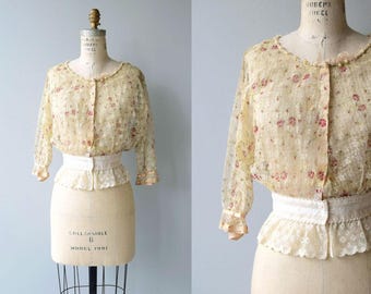 Louisa silk blouse | antique 1910s floral blouse | vintage Edwardian blouse