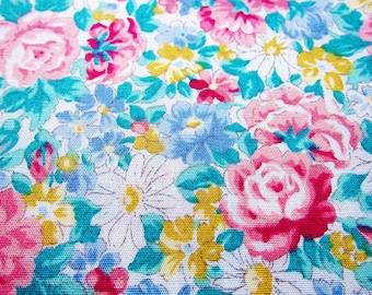 Japanese Fabric - Floral Fabric By The Yard - Romantic Roses - Cotton Fabric - Half Yard