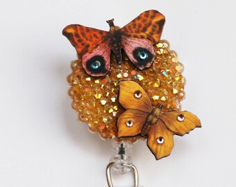 SpringTime Is Here ID Badge Reel - Retractable ID Badge Holder - Zipperedheart
