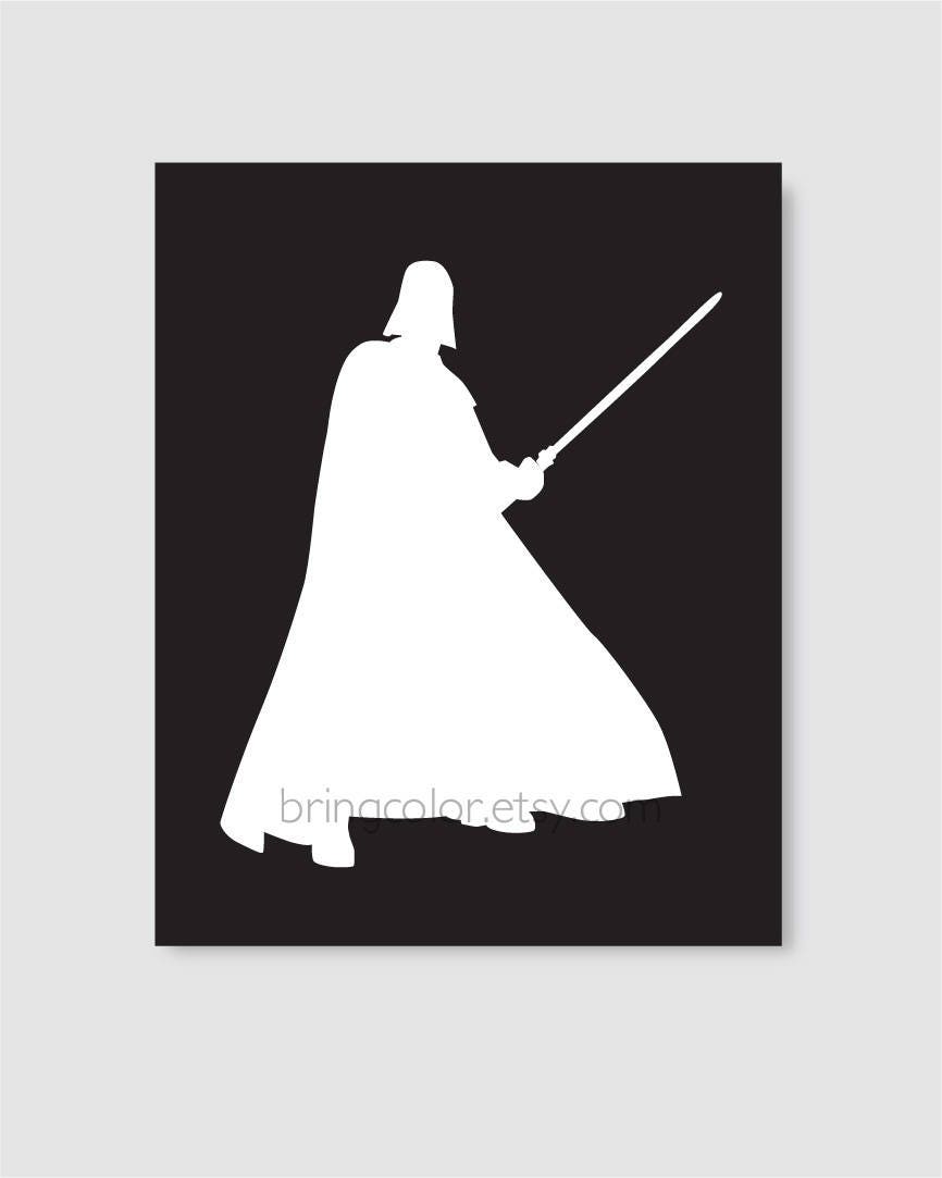 Star Wars Darth Vader Silhouette Wall Art Print 8X10 for boys