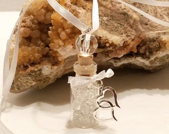 Little Glass Bottle Pendant 1 3/8" Tall x 5/8" Diameter