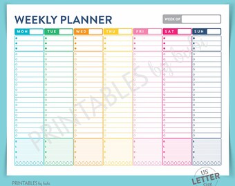 Weekly Planner PRINTABLE planne pages Weekly Organizer // A4