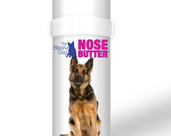 German Shepherd NOSE BUTTER® Handcrafted Moisturizing Salve for Dry, Crusty Dog Noses BIG 2 oz Tube with German Shepherd Label in Gift Bag