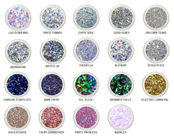 Festival Glitter, Makeup, Chunky Glitter, Glitter Stars, Rainbow Glitter, Glitter Moons, Hexagons, Diamonds, Dance, Rave, For Eyes Lips Face