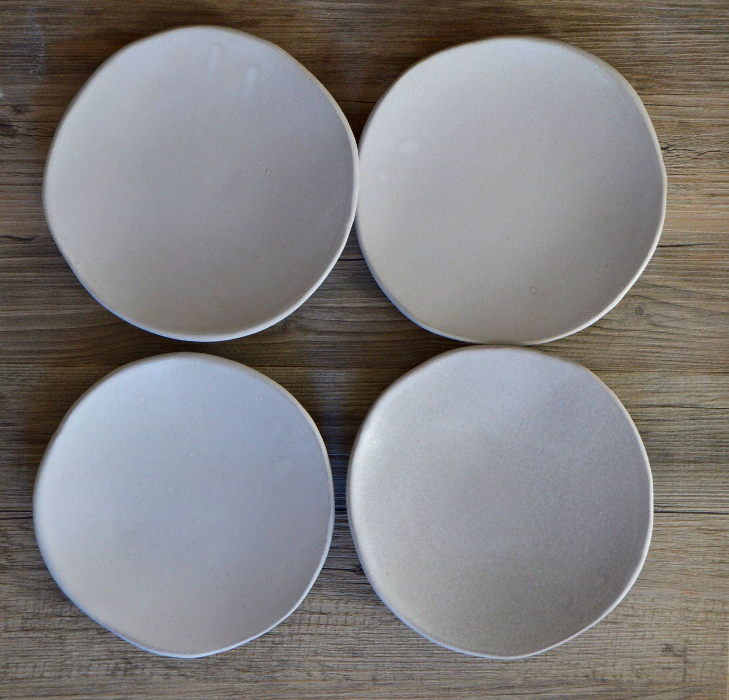Ceramic dessert plates salad plates Handmade set of 4