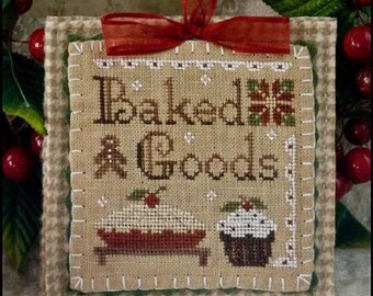 SALE** Baked Goods - Cross Stitch Pattern by LITTLE HOUSE Needleworks - Christmas Ornament - Cupcake - Pie