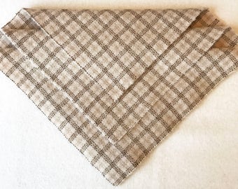 Felted Wool, 10in.x 10in. - Beige Windowpane - for Applique, Penny Rugs and Sewing Projects / W15