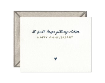 Happy Anniversary letterpress card