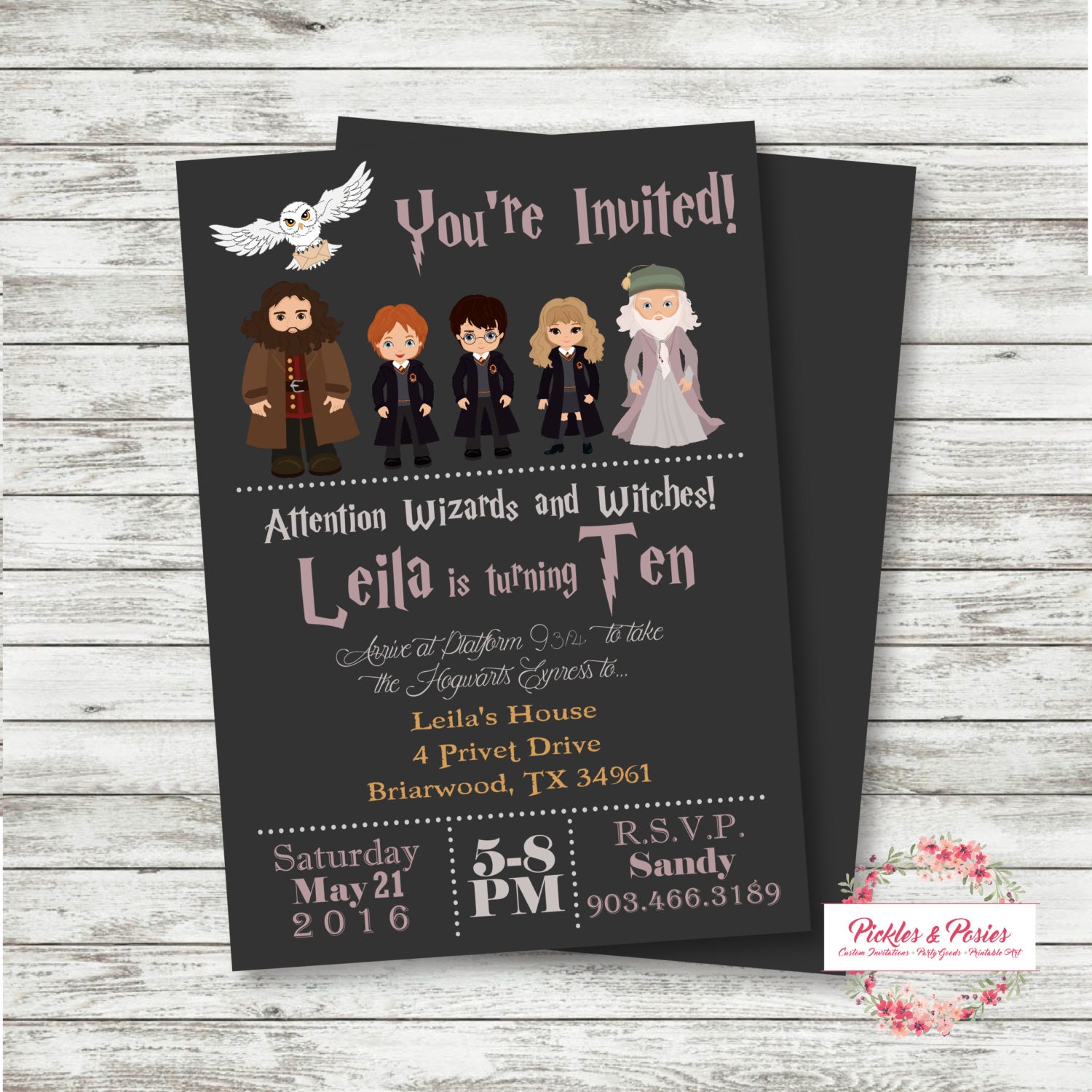 Harry Potter Birthday Invitation Invitation with Photo