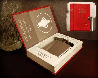 Hollow Book Safe & Flask (Gideon Bible)
