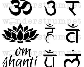 Chakra Sanskrit Stencil