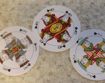 Round PLAYING CARDS Miniature Full Deck Beautiful for Collage Mixed Media Collections