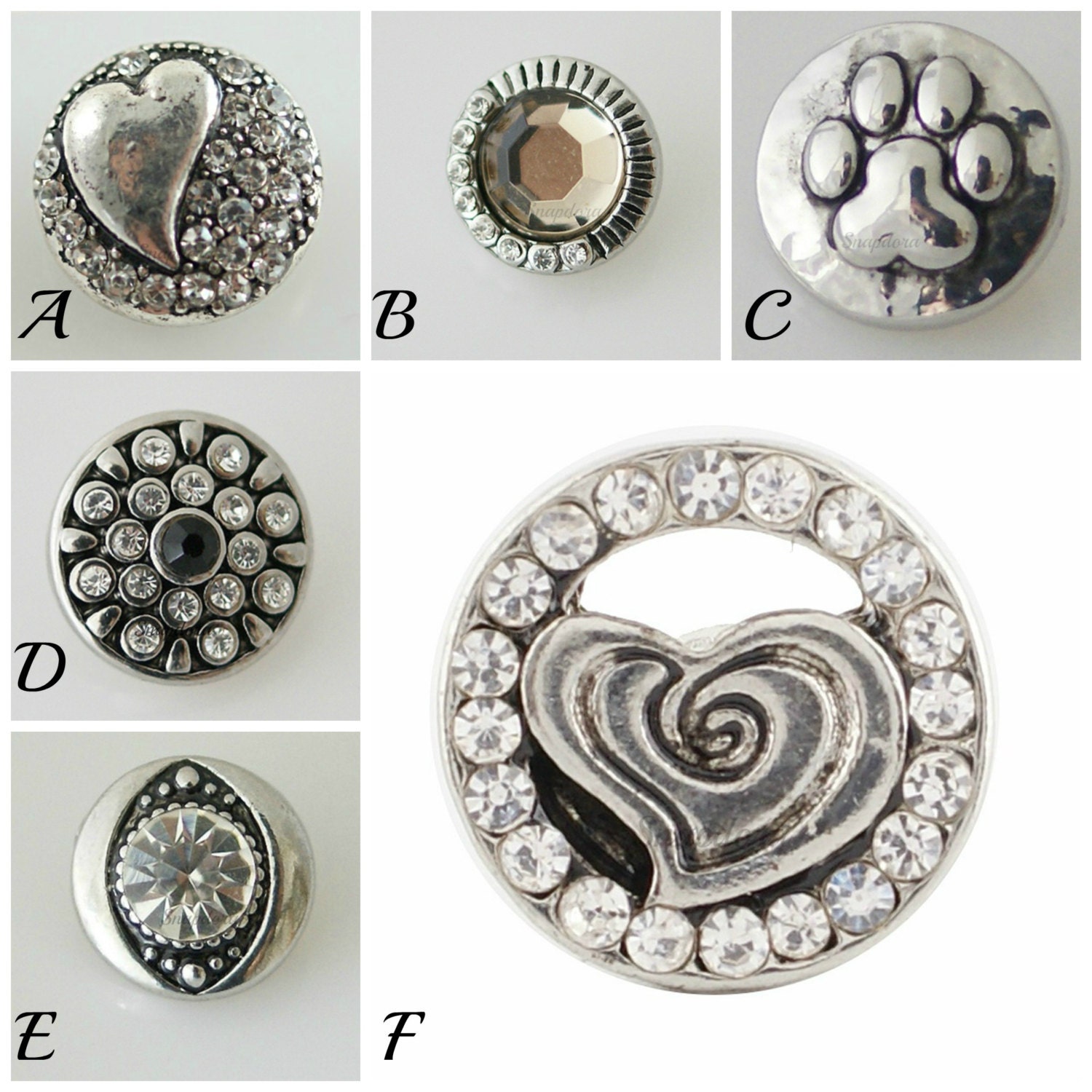 Mini snap charms for mini snap jewelry like Petite Ginger