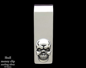 Skull Money Clip in Sterling Silver